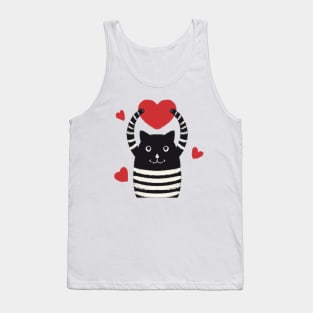 Cat holding heart Tank Top